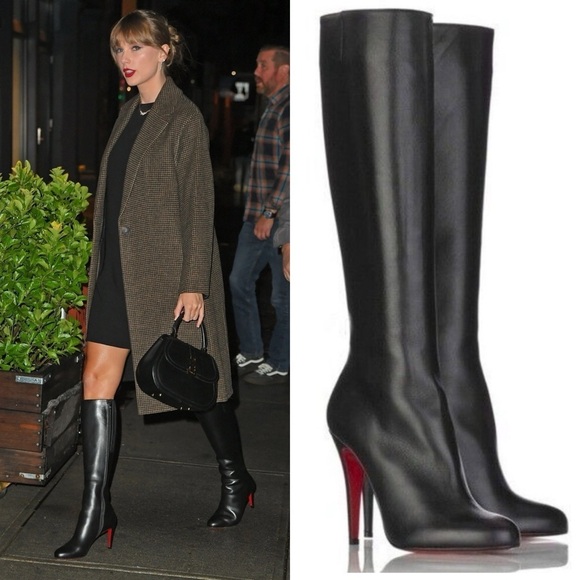 Christian Louboutin Shoes - Christian Louboutin Black Napa Leather New Simple Botta Knee Length Boots 37
